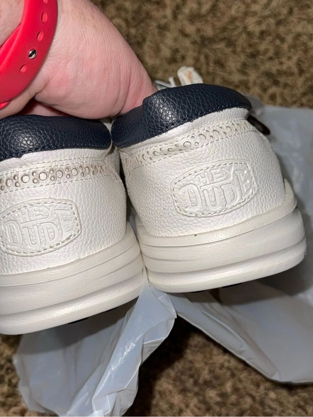 HEYDUDE Wally Golf Classic Men's Golf Shoes White/Navy Blazer US 12 NWT
